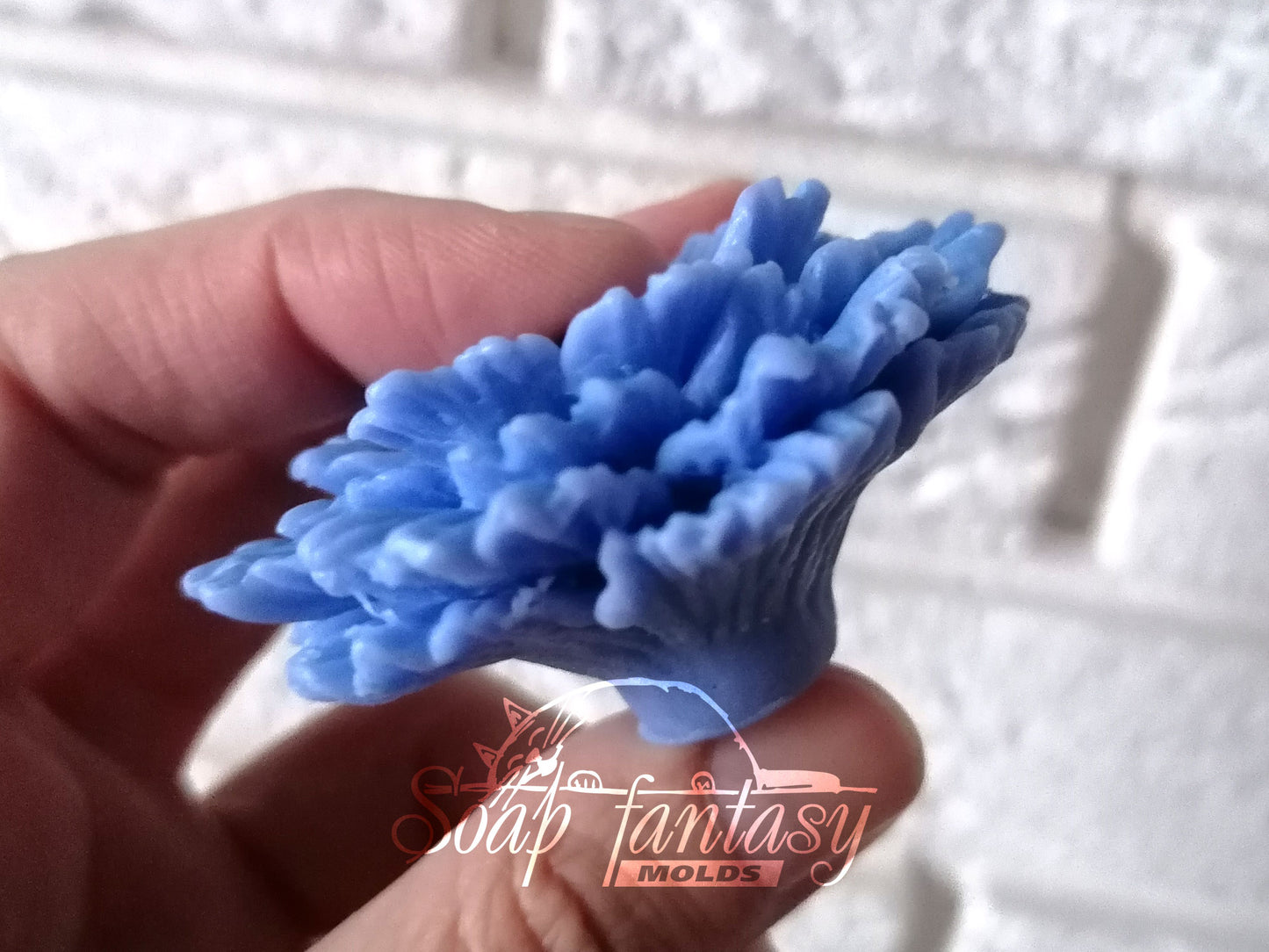Blue cornflower silicone mold (mould) for soap making and candle making