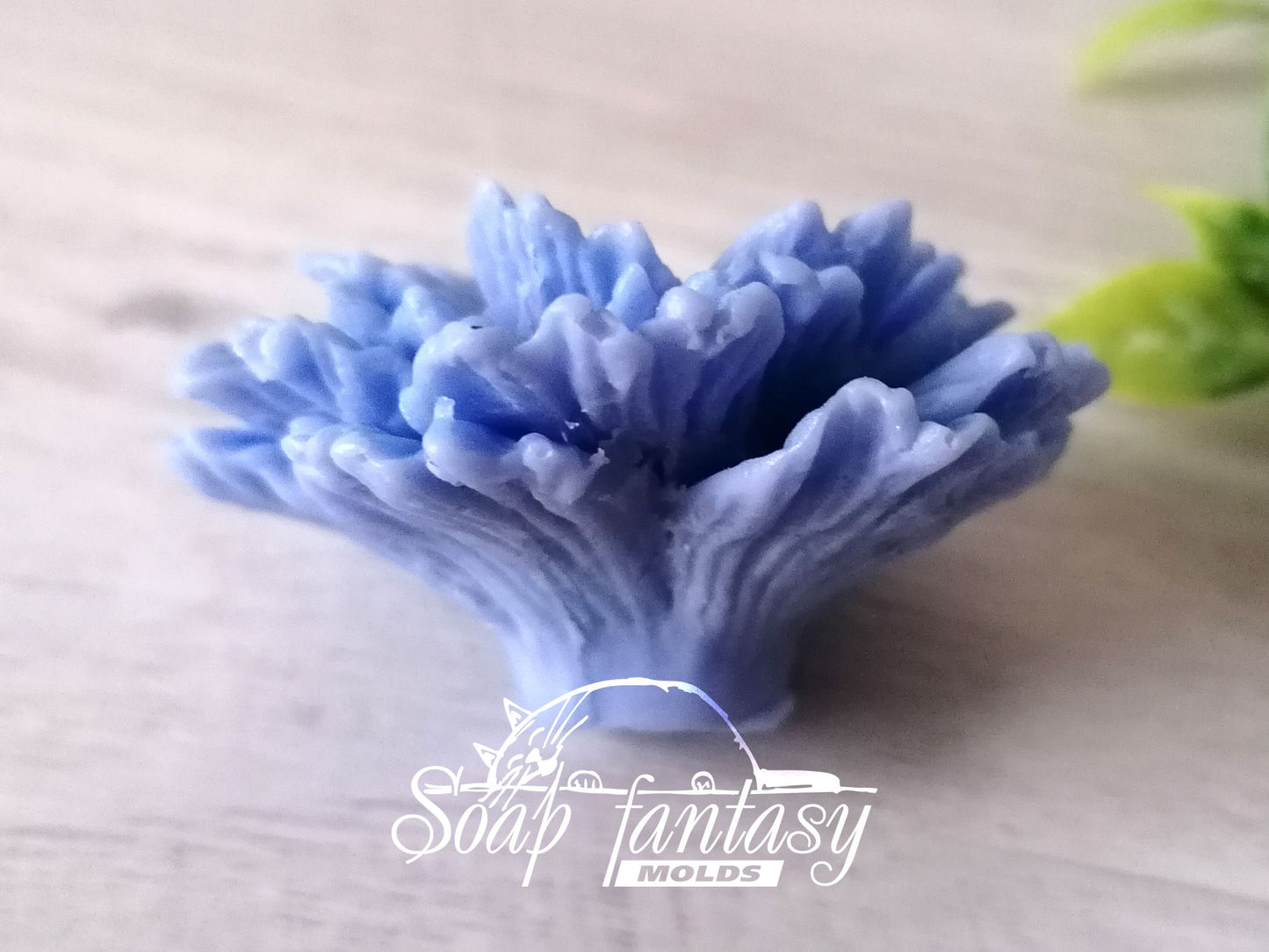 Blue cornflower silicone mold (mould) for soap making and candle making