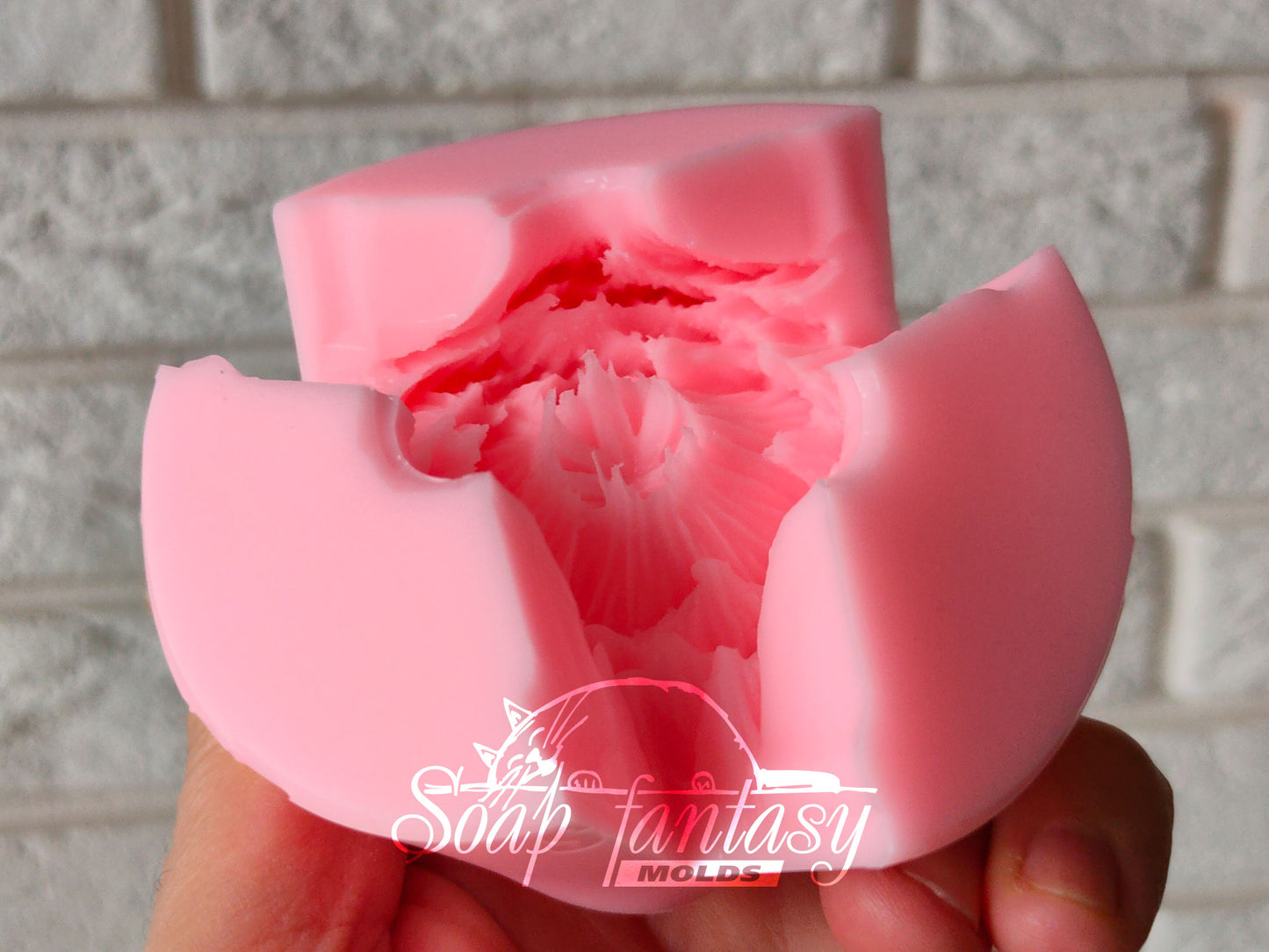 Blue cornflower silicone mold (mould) for soap making and candle making