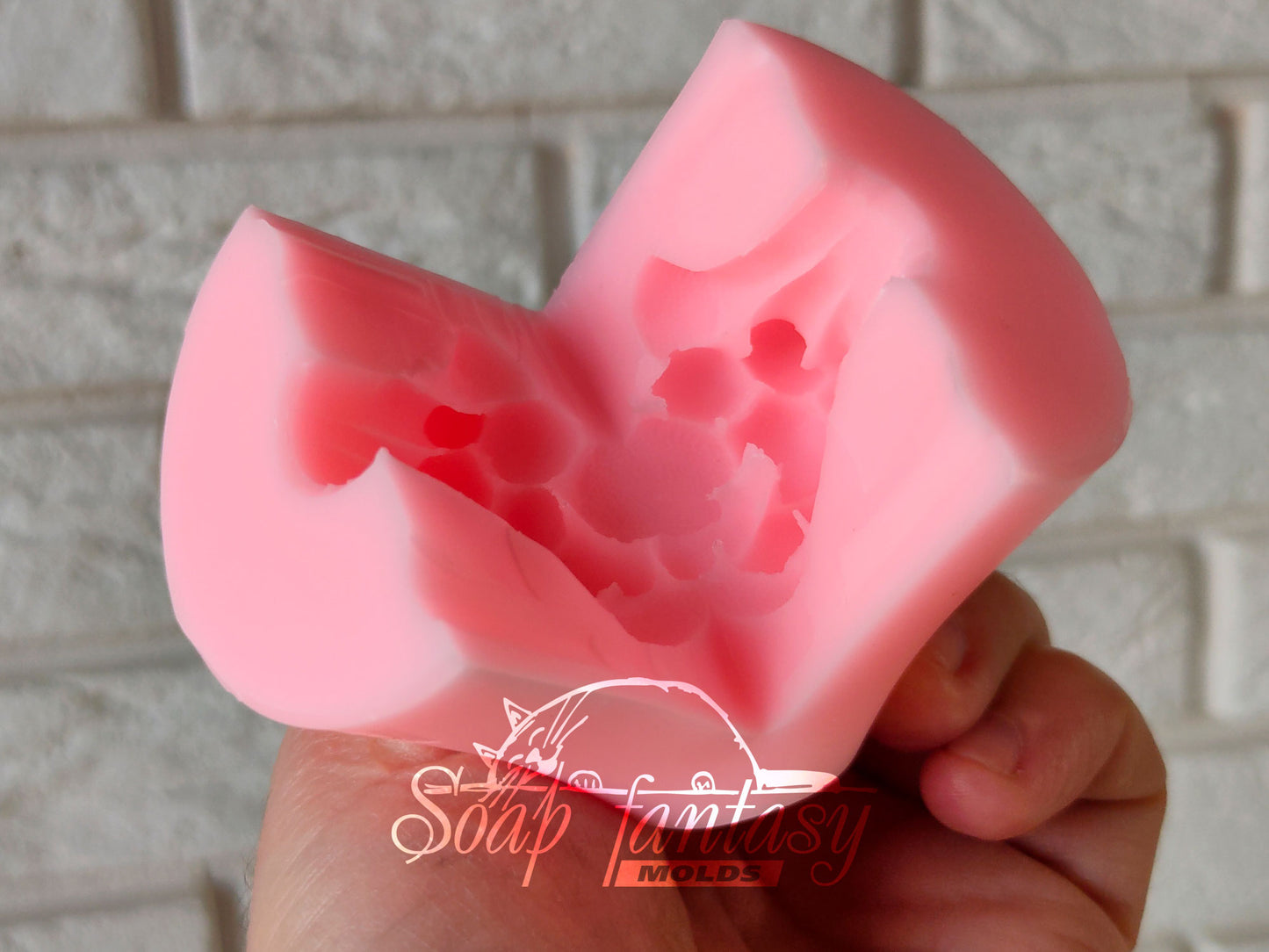 Silver Brunia plants silicone mold for soap making