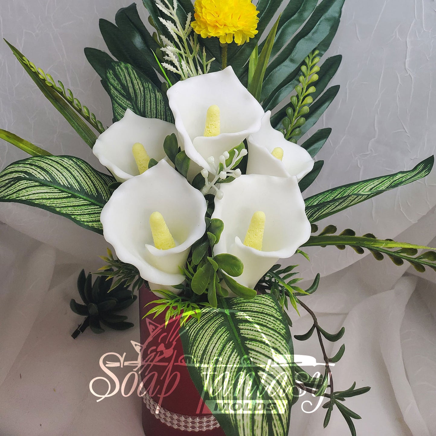 Calla lilies flower silicone mold (mould) for soap making and candle making