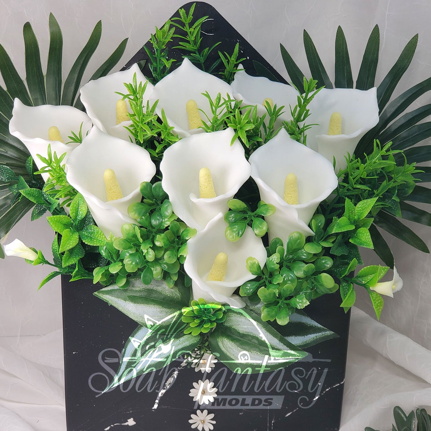 Calla lilies flower silicone mold (mould) for soap making and candle making