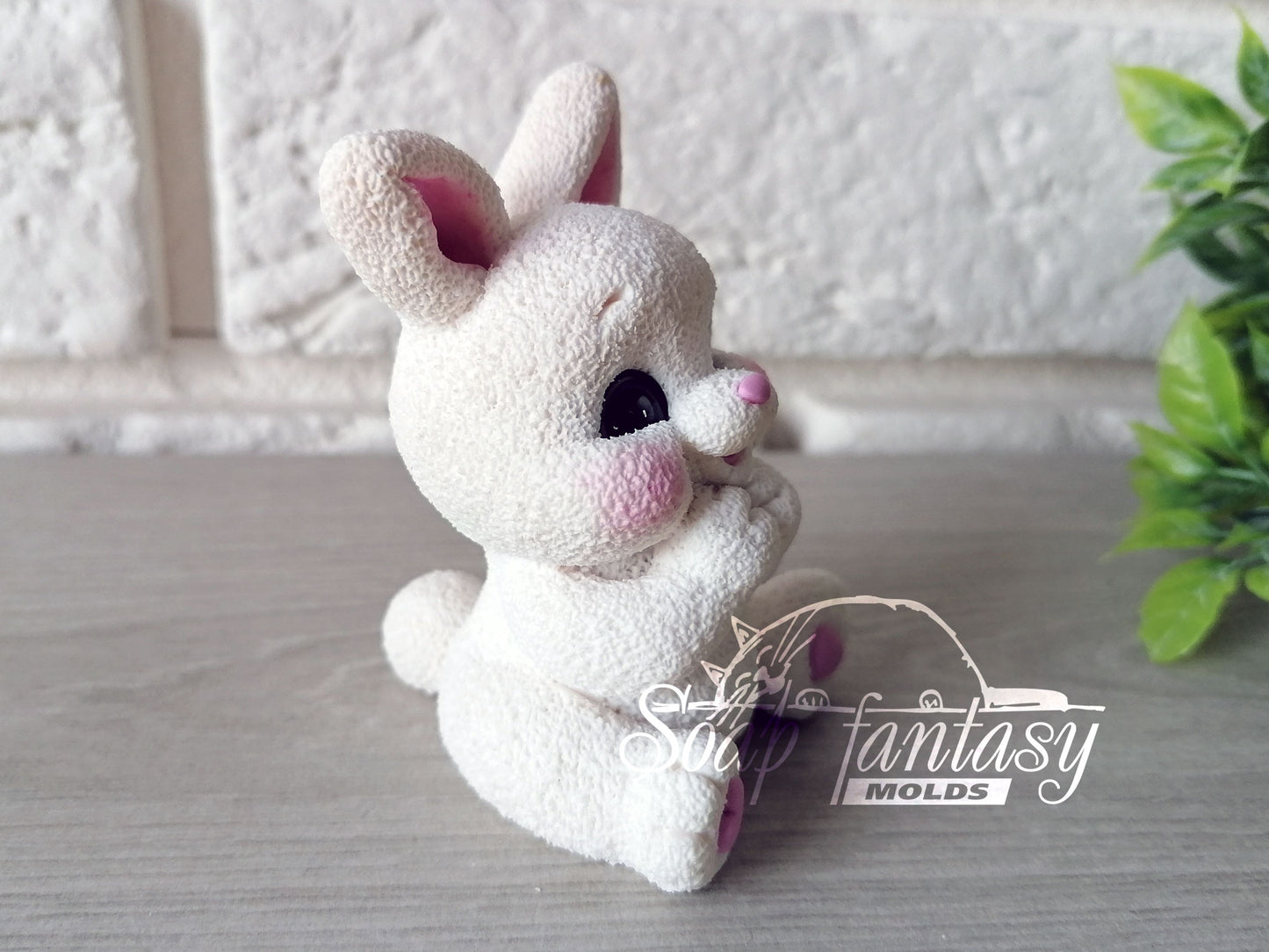 Cheerful bunny silicone mold for soap making