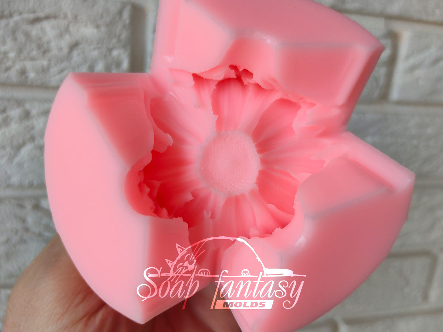 Chrysanthemum daisy bloom silicone mold (mould) for soap making and candle making 