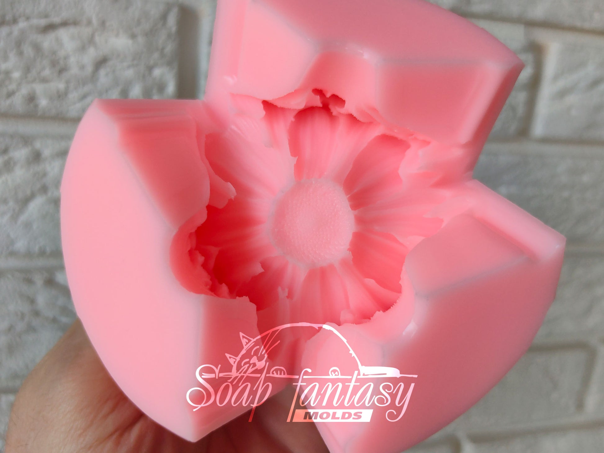 Chrysanthemum daisy bloom silicone mold (mould) for soap making and candle making 