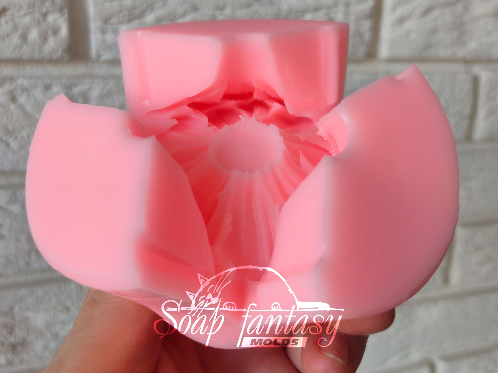 Chrysanthemum daisy bloom silicone mold (mould) for soap making and candle making 
