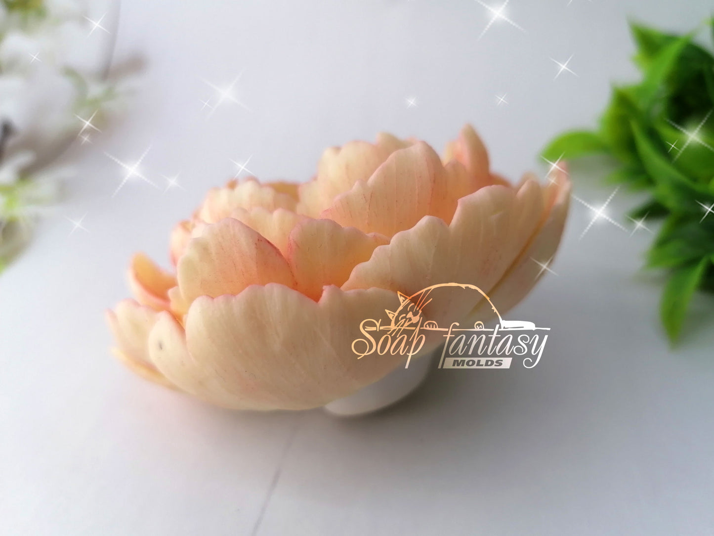 Peony "Coral Magic" silicone mold for soap making