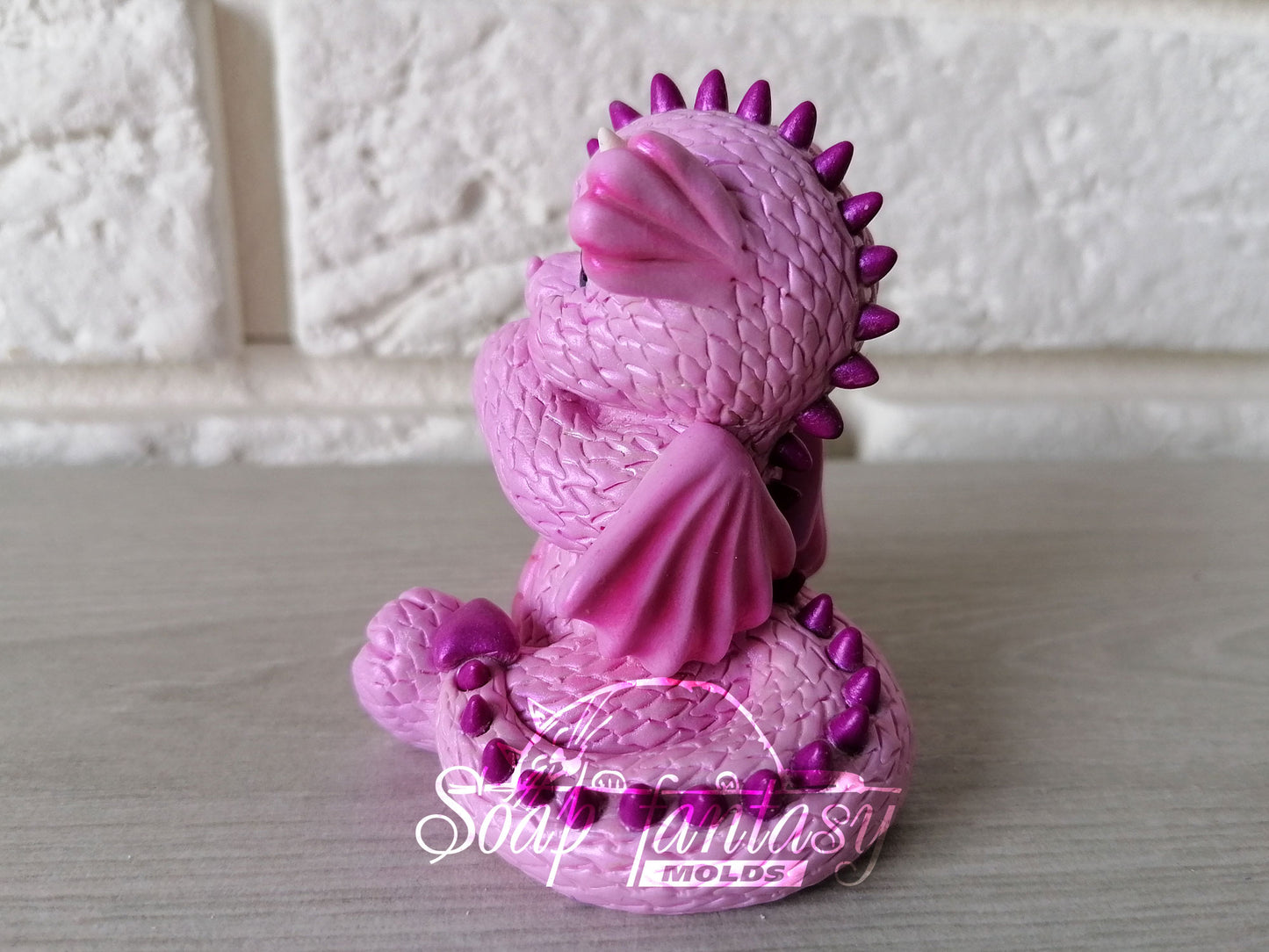 Cute Pink dragon silicone mold for soap making