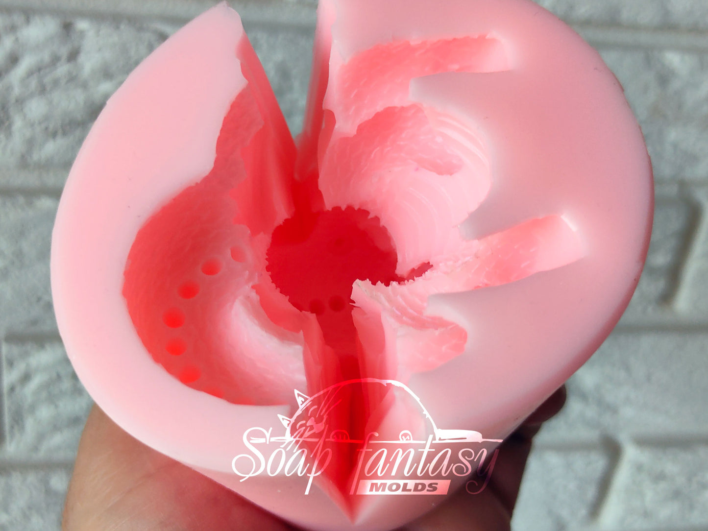 Cute Pink dragon silicone mold for soap making