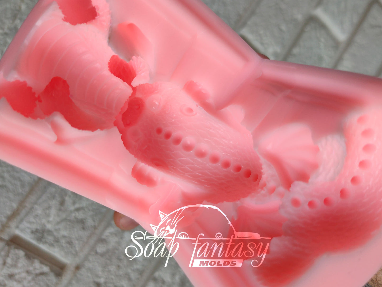Cute Pink dragon silicone mold for soap making