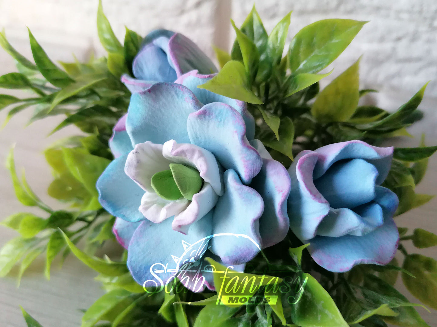 Delphinium grandiflorum silicone mold for soap making