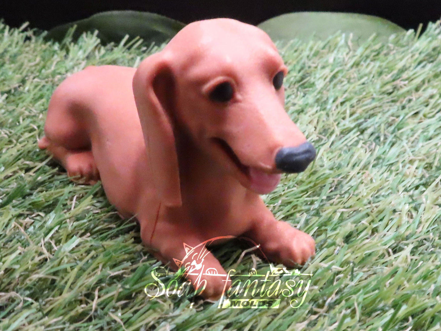 Laying dachshund silicone mold for soap making