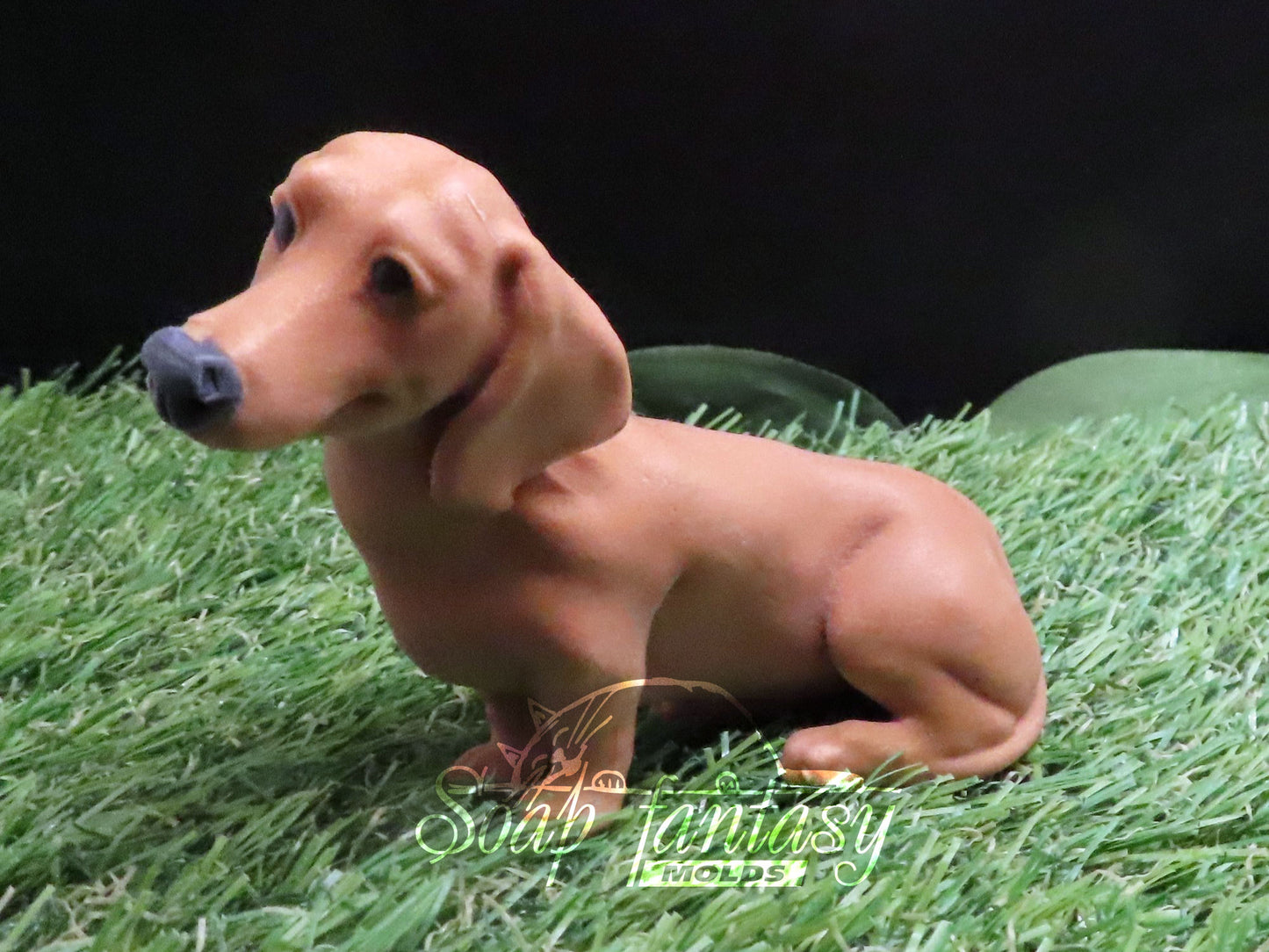 Sitting dachshund silicone mold for soap making