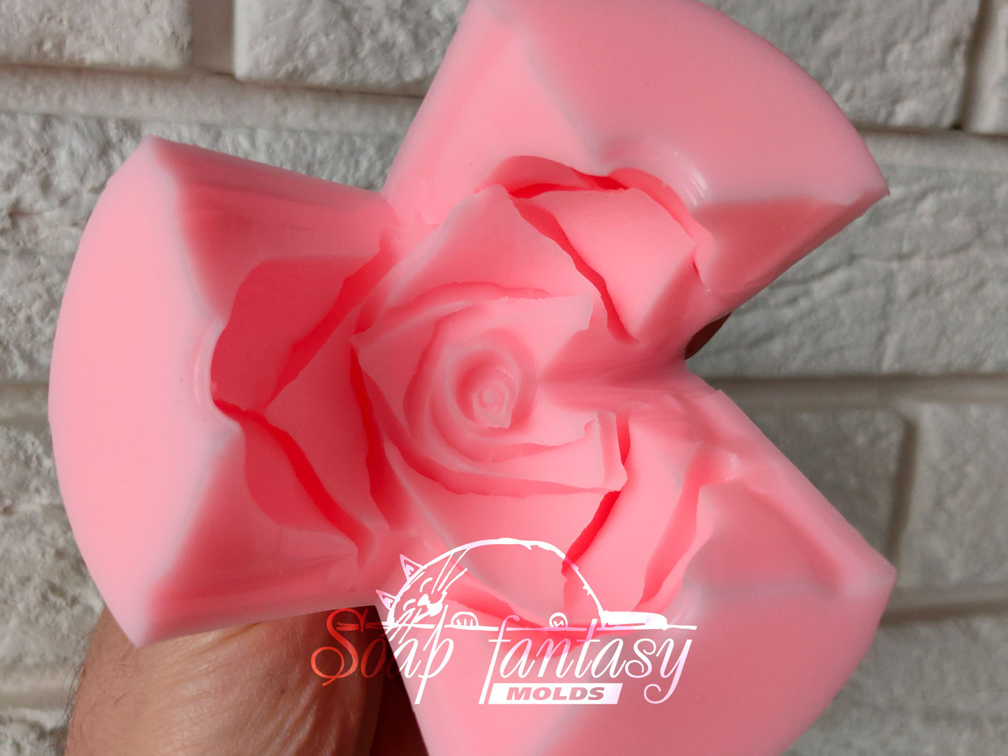 Half-blooming rose "Esperanse" silicone mold for soap making