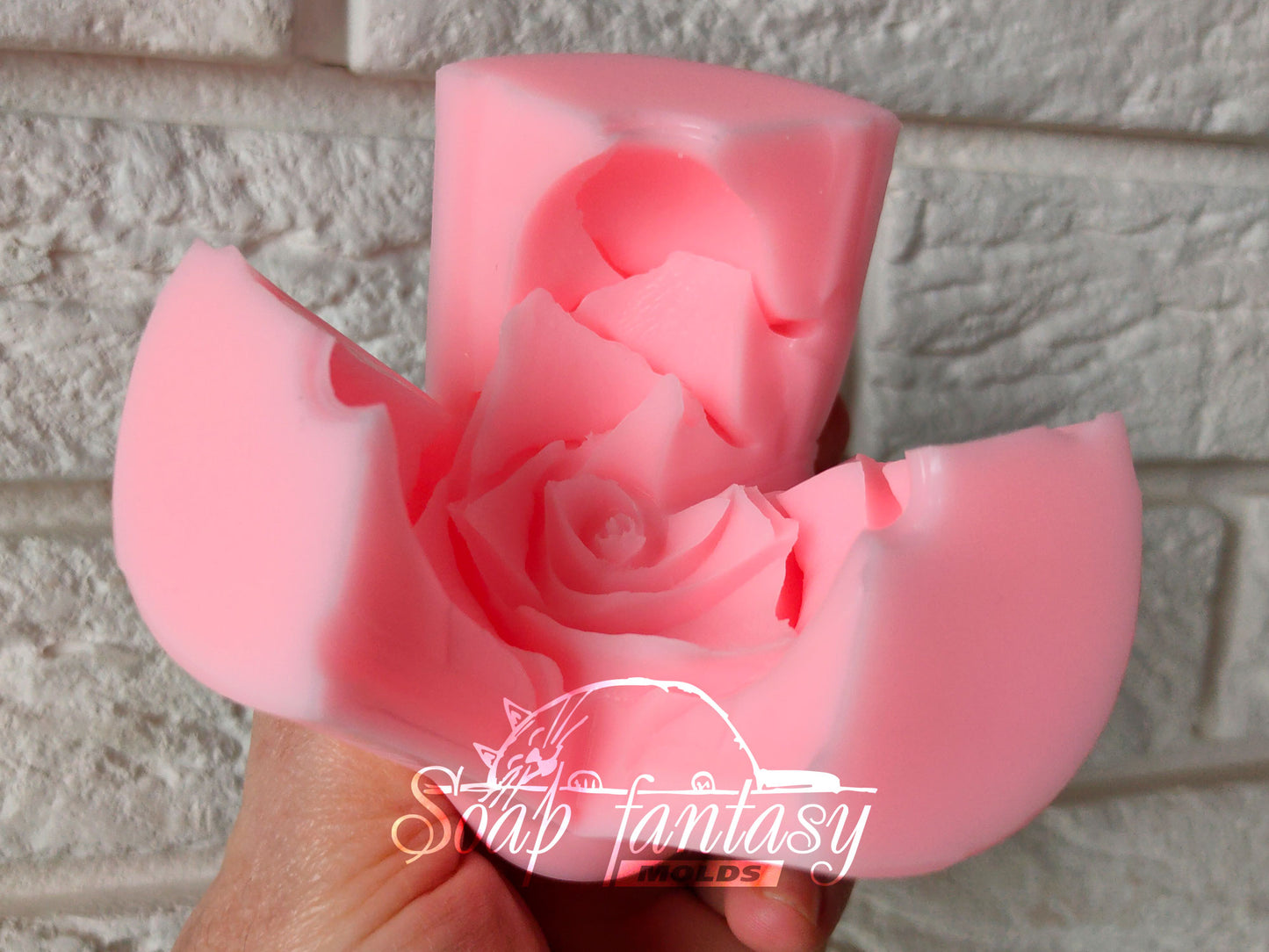 Half-blooming rose "Esperanse" silicone mold for soap making