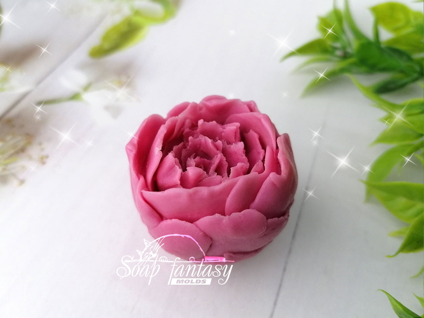 Peony "Evening Dream" bud flower silicone mold for soap making