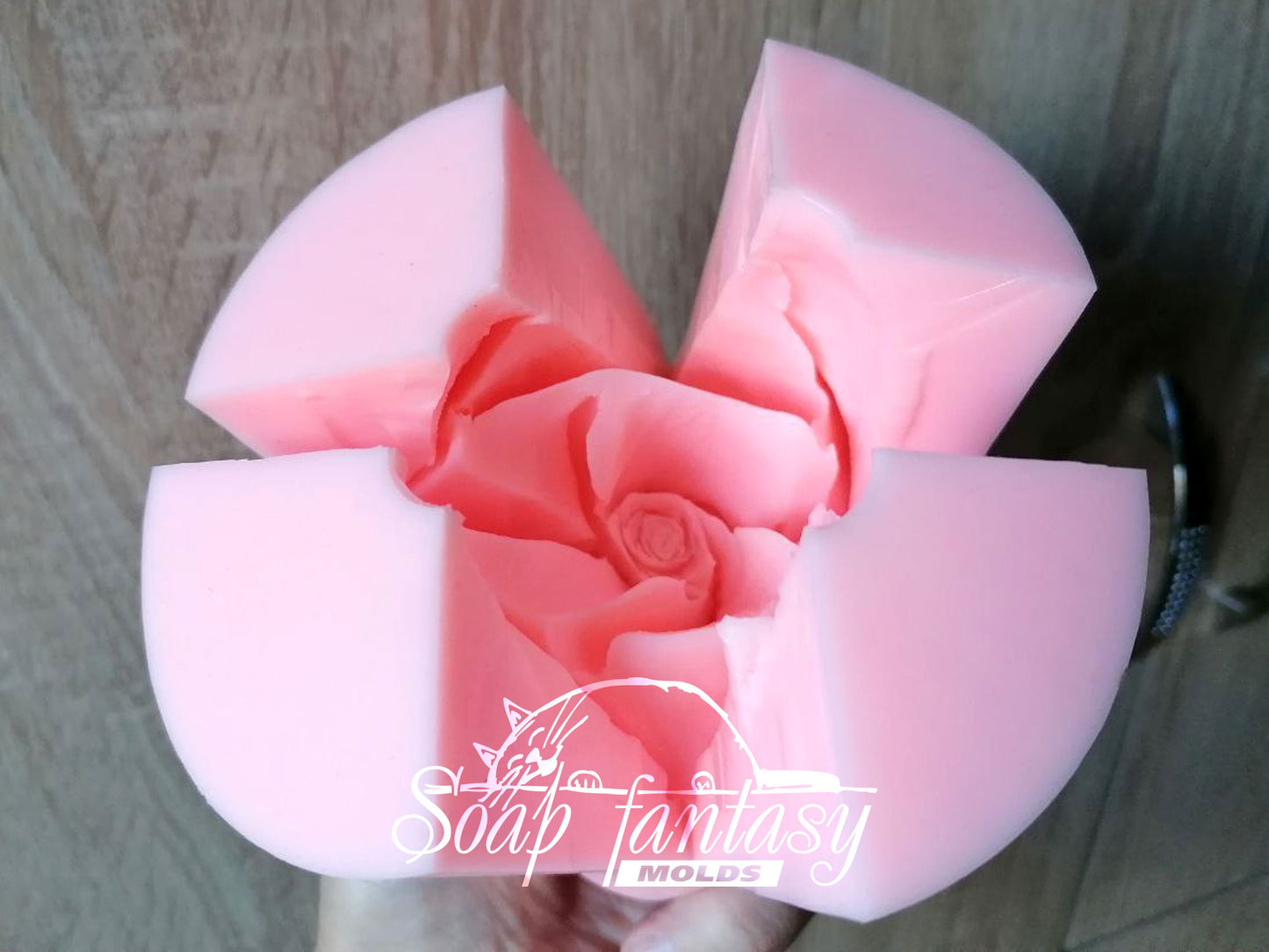 BIG rose "Grace" flower silicone mold (mould) for soap making and candle making