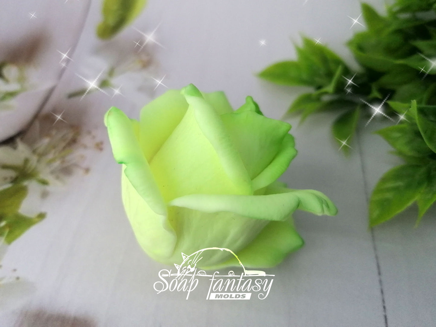 Rosebud "Green Tea" silicone mold for soap making