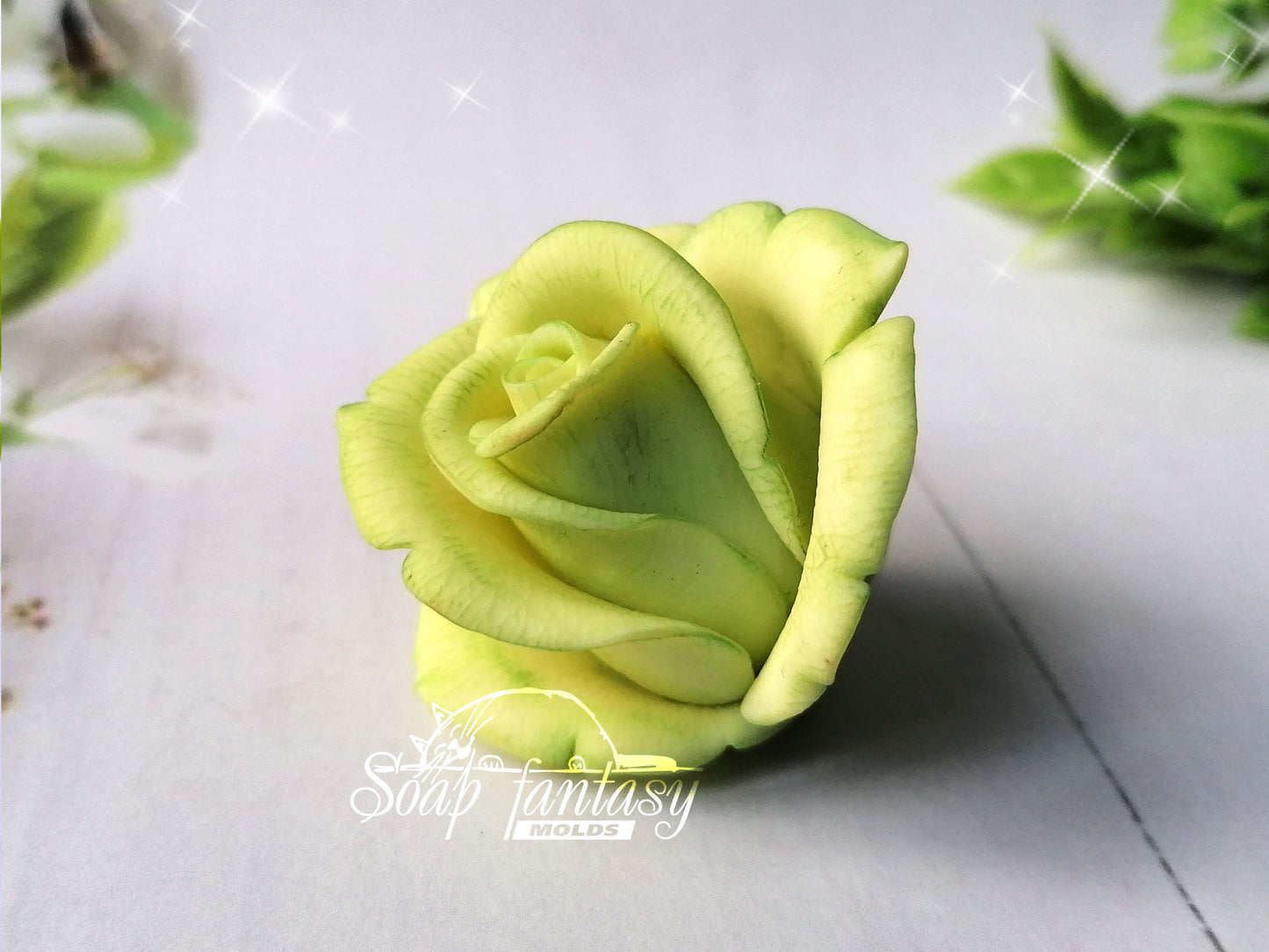 Small rosebud "Green Tea" silicone mold for soap making
