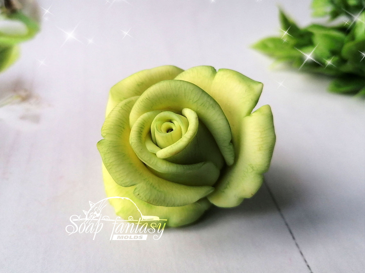 Small rosebud "Green Tea" silicone mold for soap making