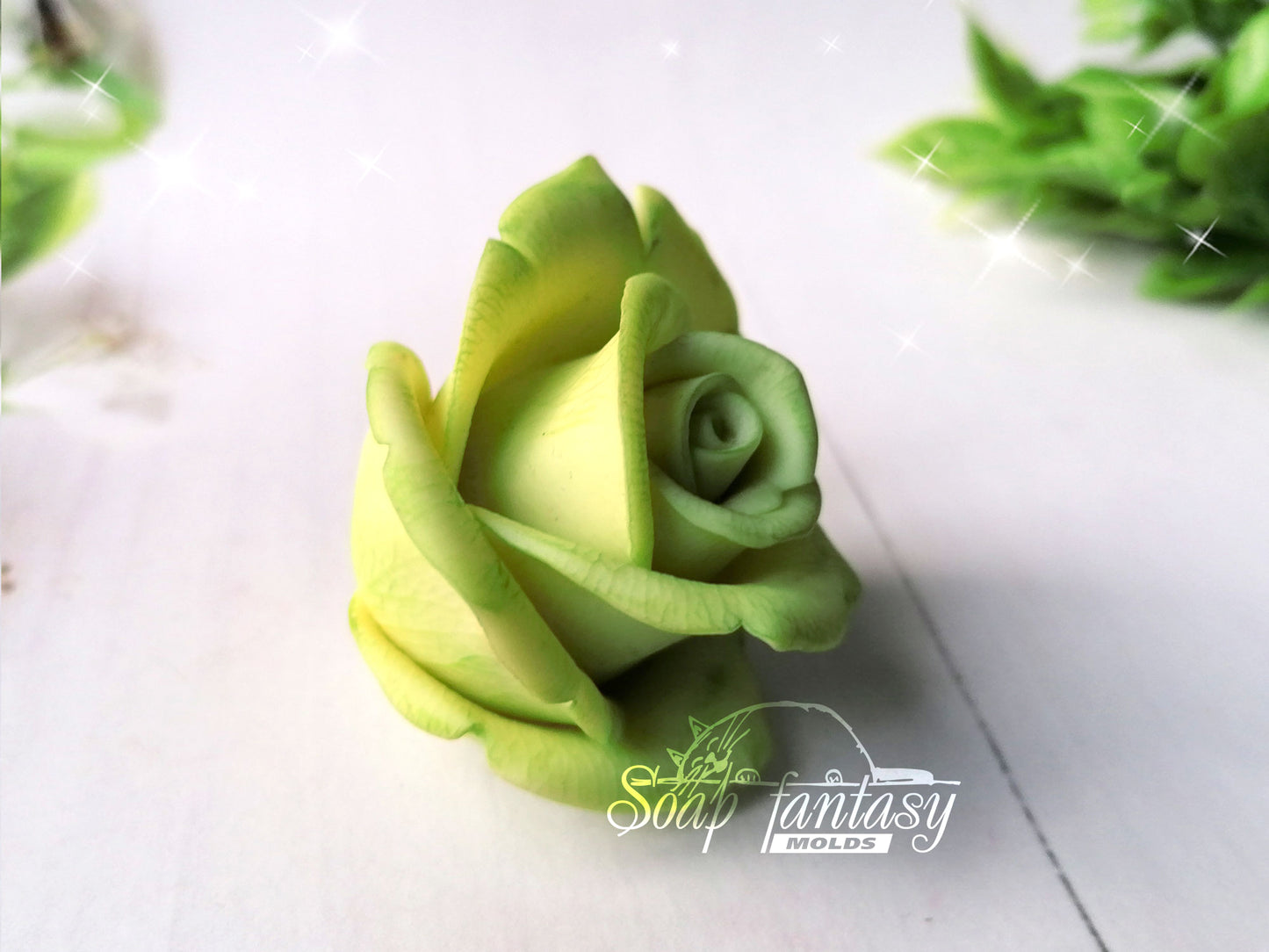 Small rosebud "Green Tea" silicone mold for soap making