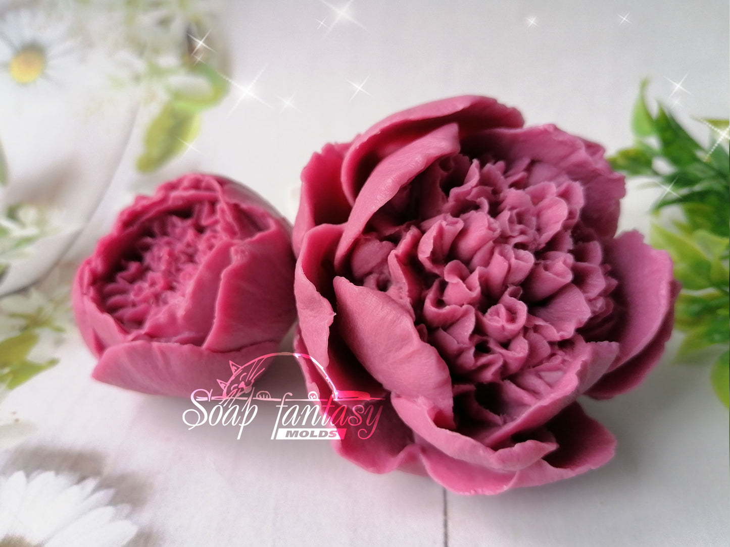 BIG Peony "King" flower silicone mold (mould) for soap making and candle making