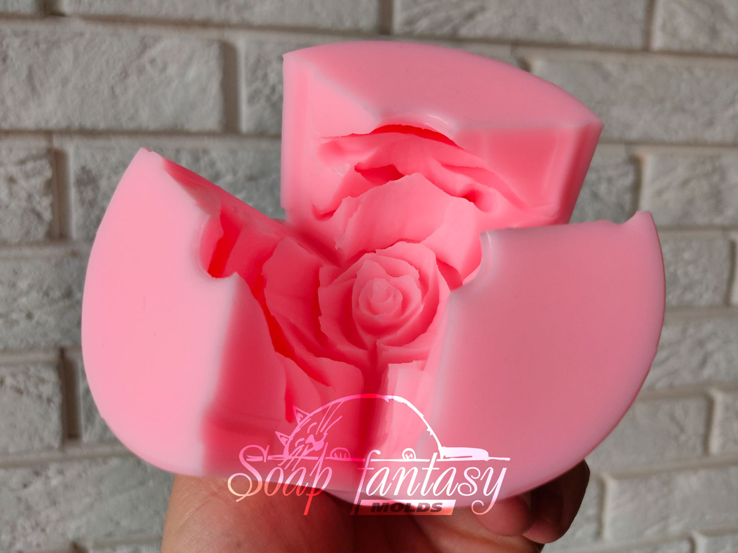 Big rose "Lady in red" flower silicone mold (mould) for soap making and candle making