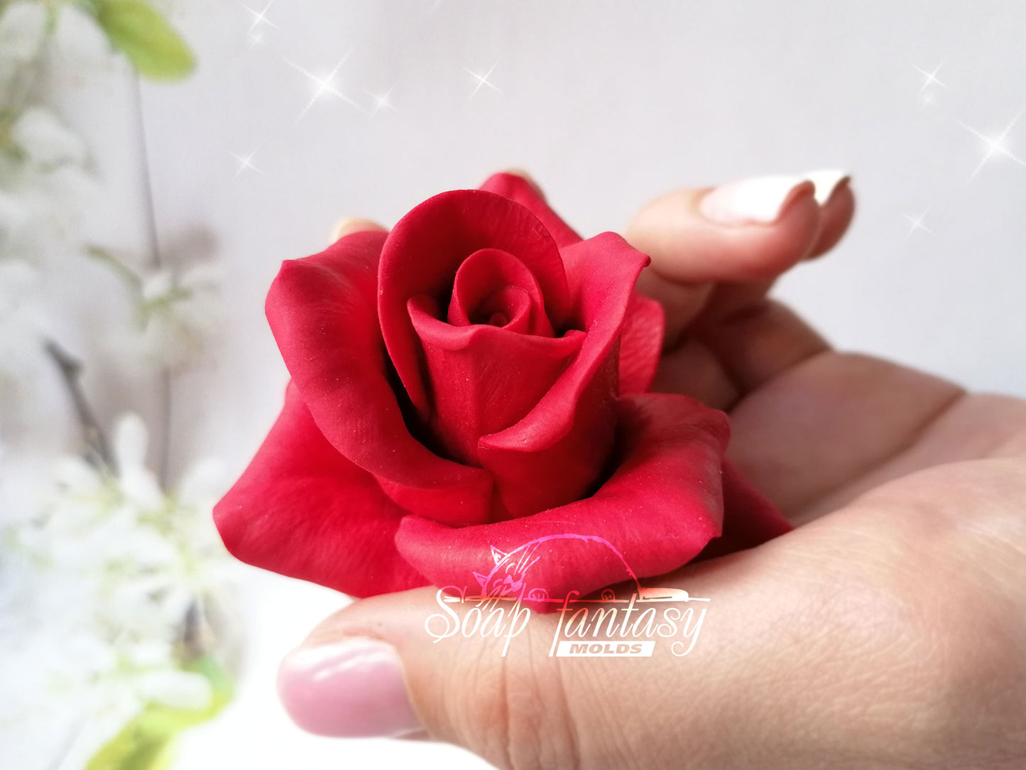 Medium roses "Lady in red" #1 silicone mold for soap making