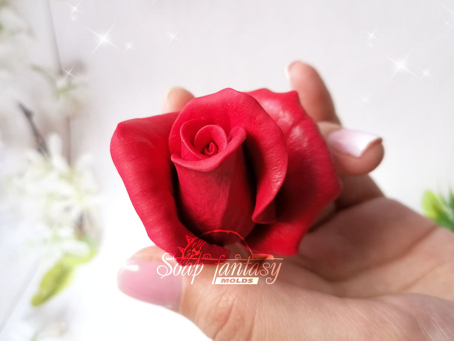 Medium roses "Lady in red" #2 silicone mold for soap making