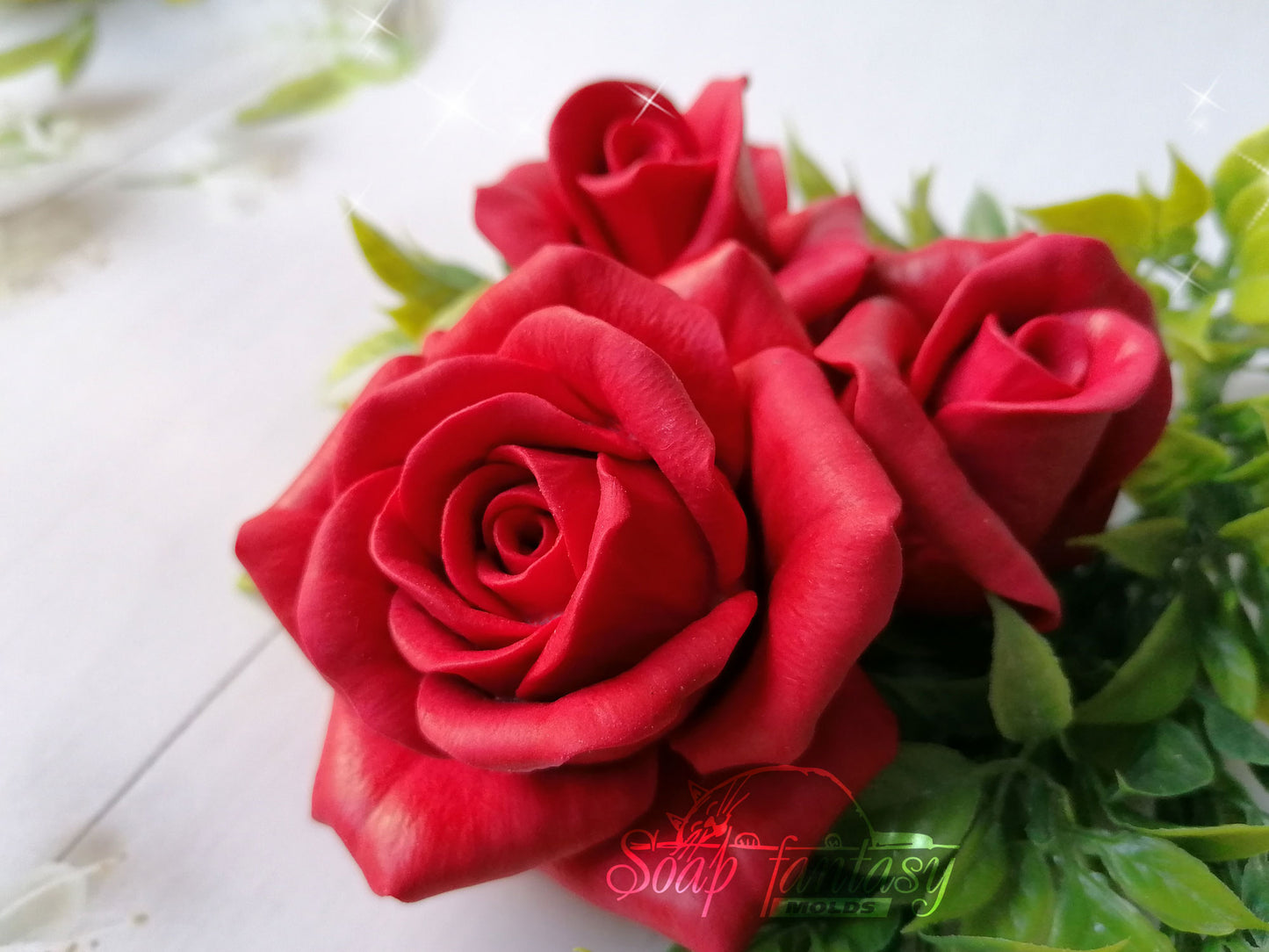Big rose "Lady in red" flower silicone mold (mould) for soap making and candle making
