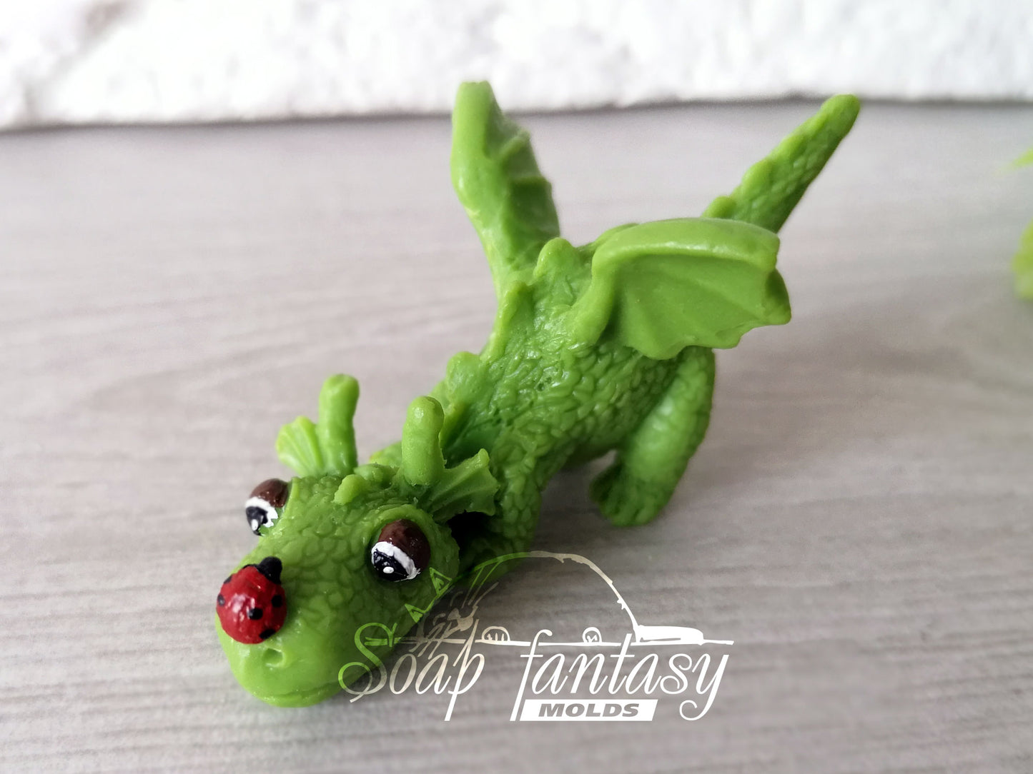Little Emerald dragon silicone mold for soap making
