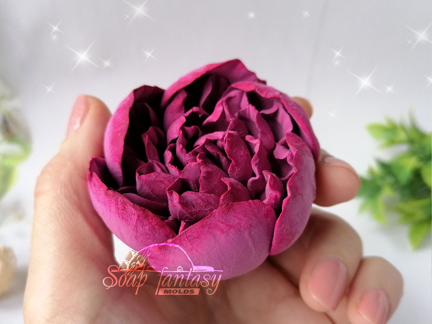 Luxurious peony medium flower silicone mold for soap making