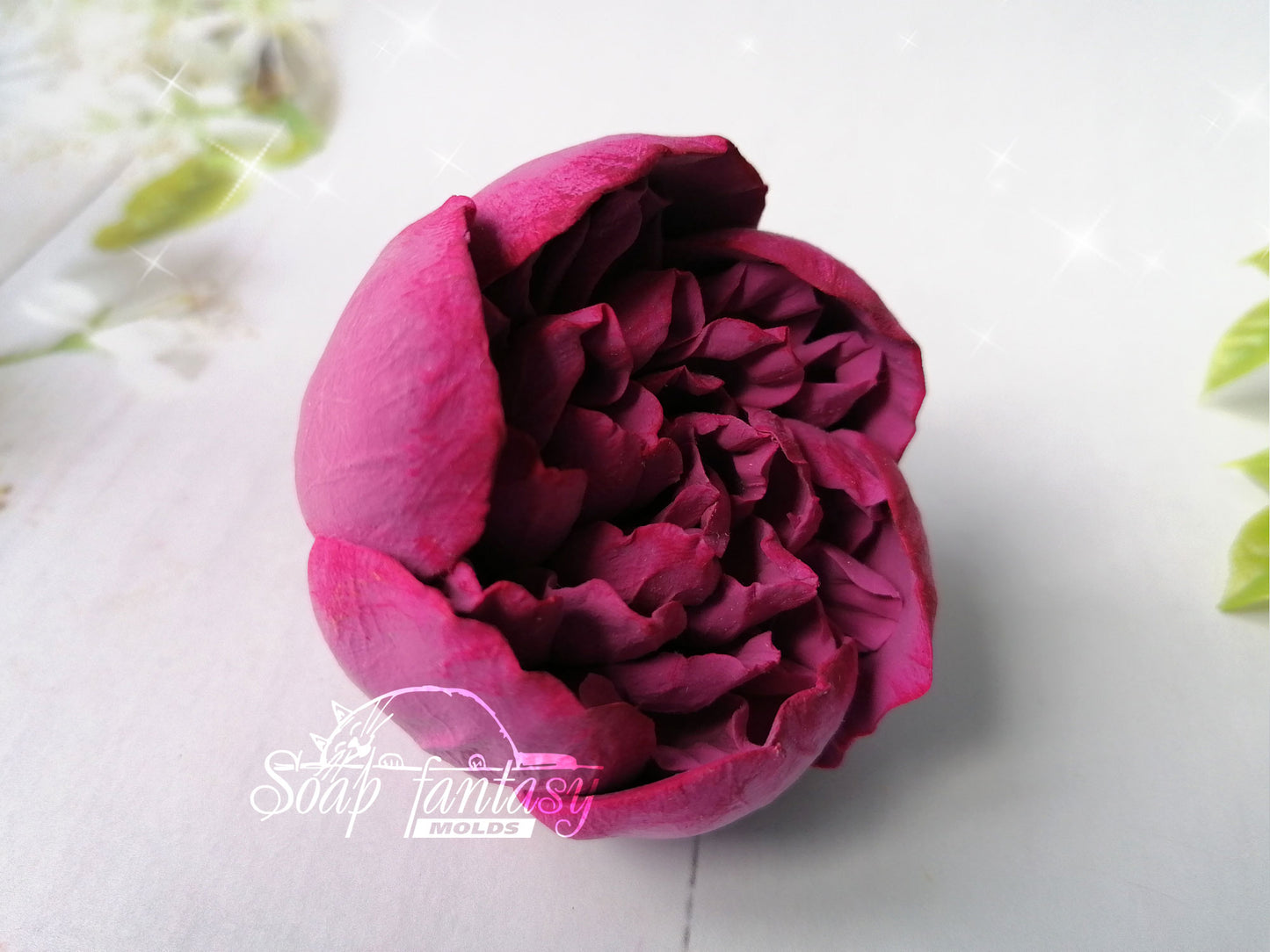 Luxurious peony medium flower silicone mold for soap making
