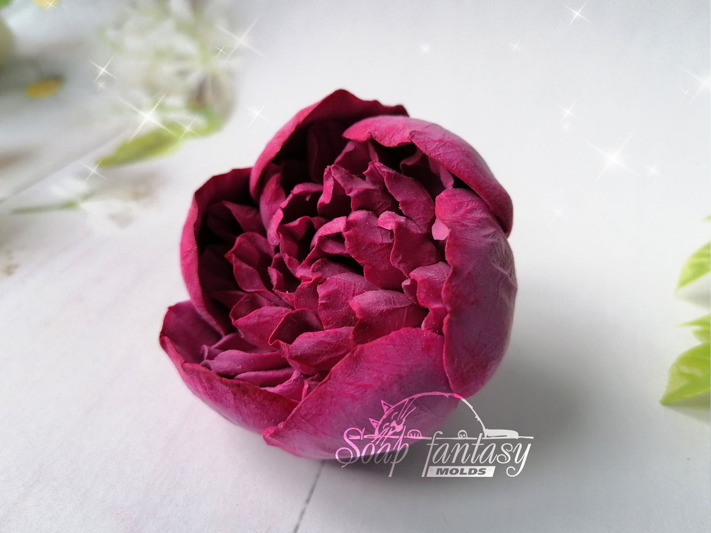 Luxurious peony medium flower silicone mold for soap making
