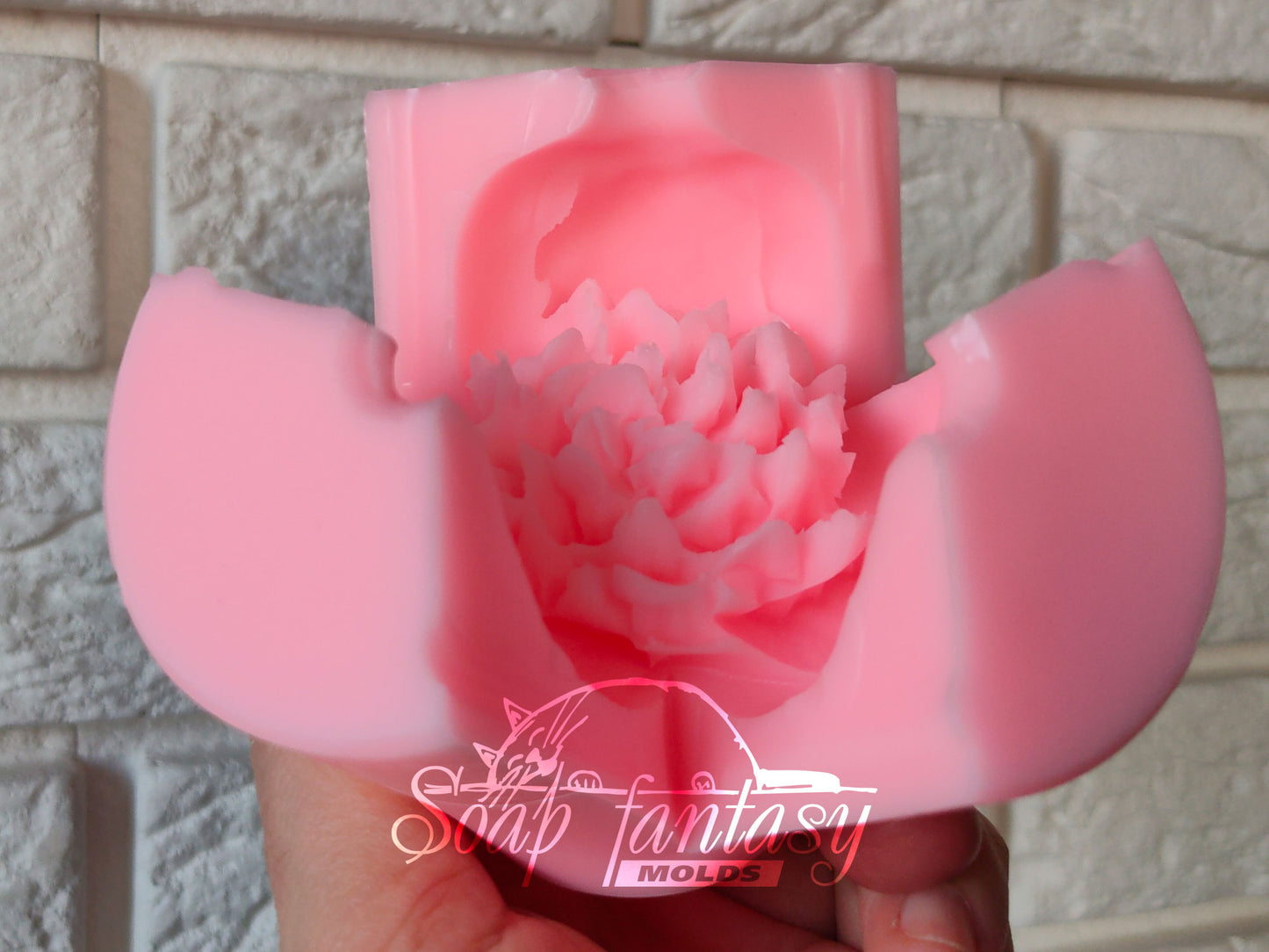 Luxurious peony medium flower silicone mold for soap making