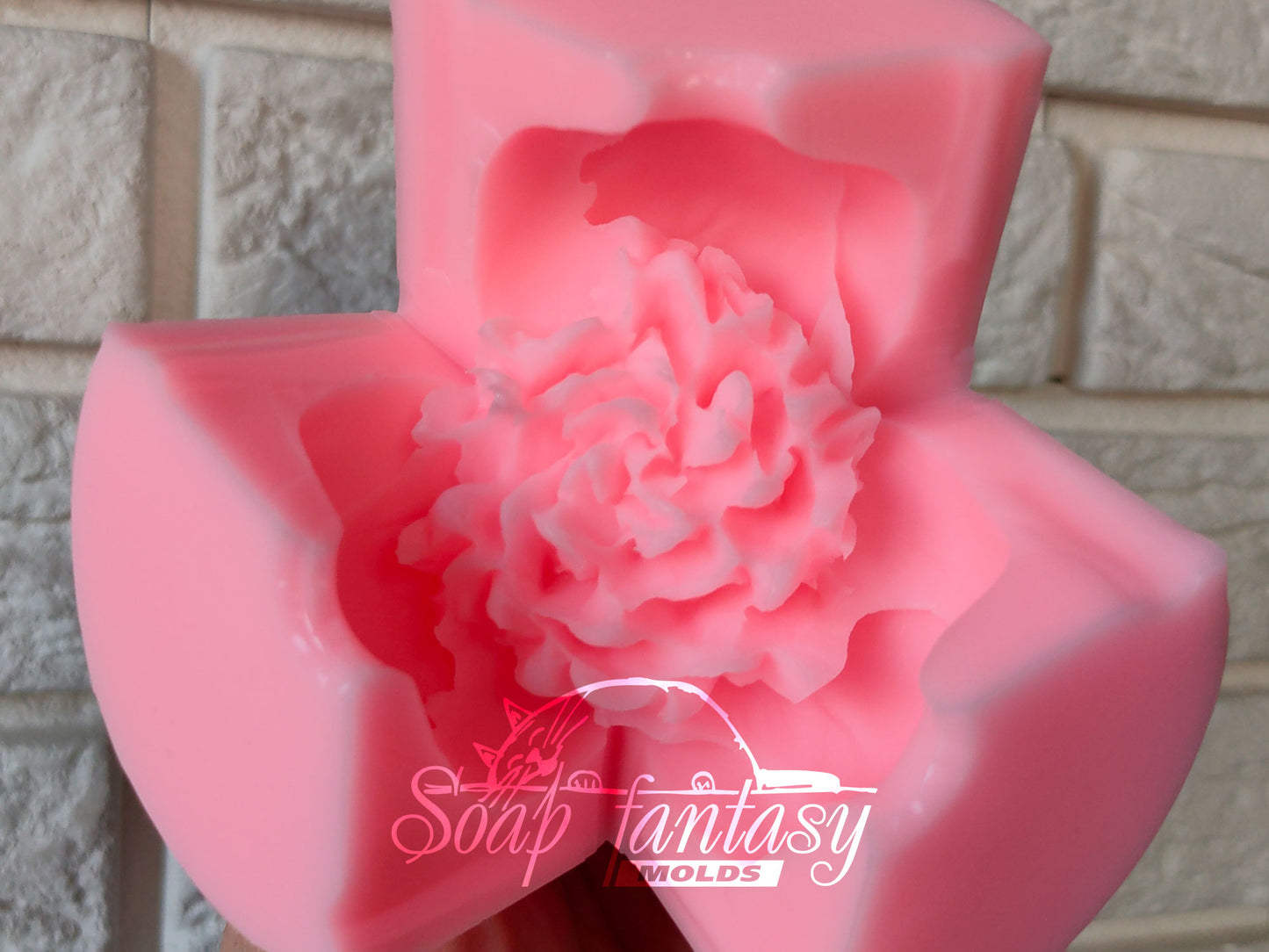 Luxurious peony medium flower silicone mold for soap making