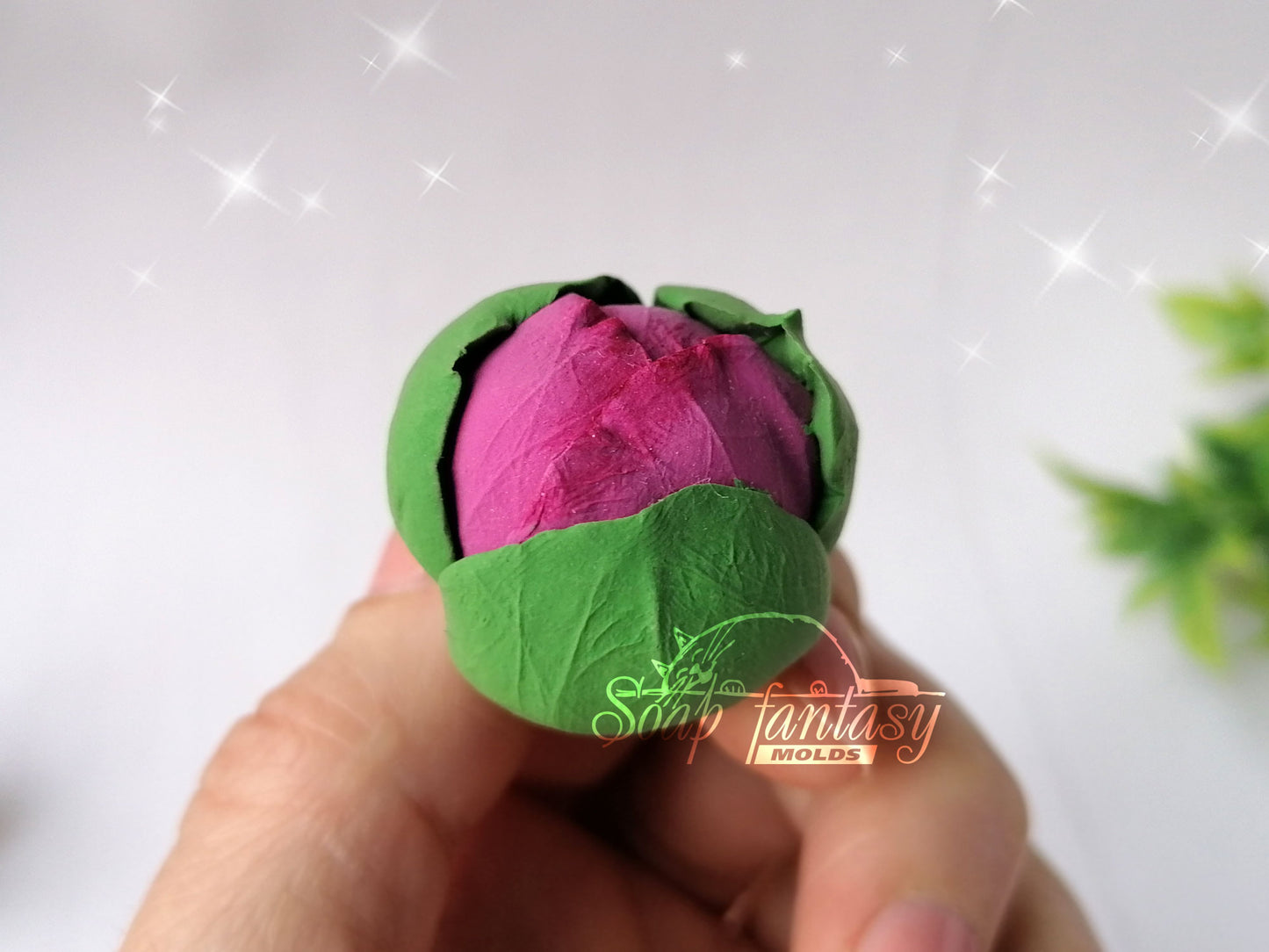 Luxurious peony buds flower silicone mold for soap making