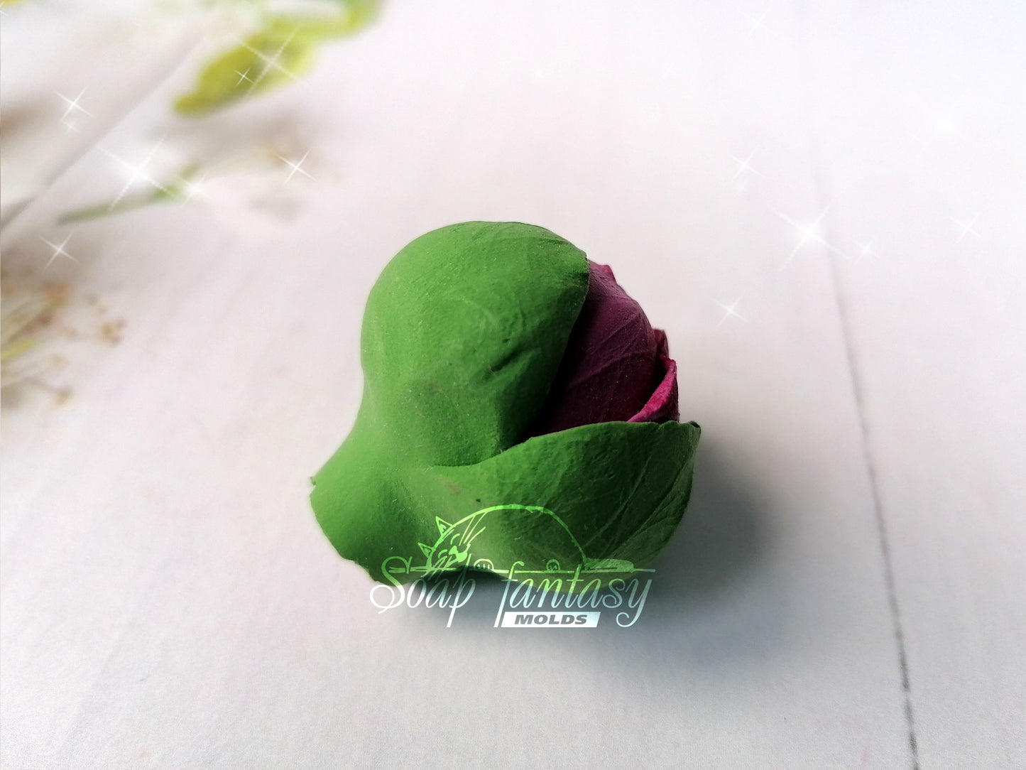 Luxurious peony buds flower silicone mold for soap making