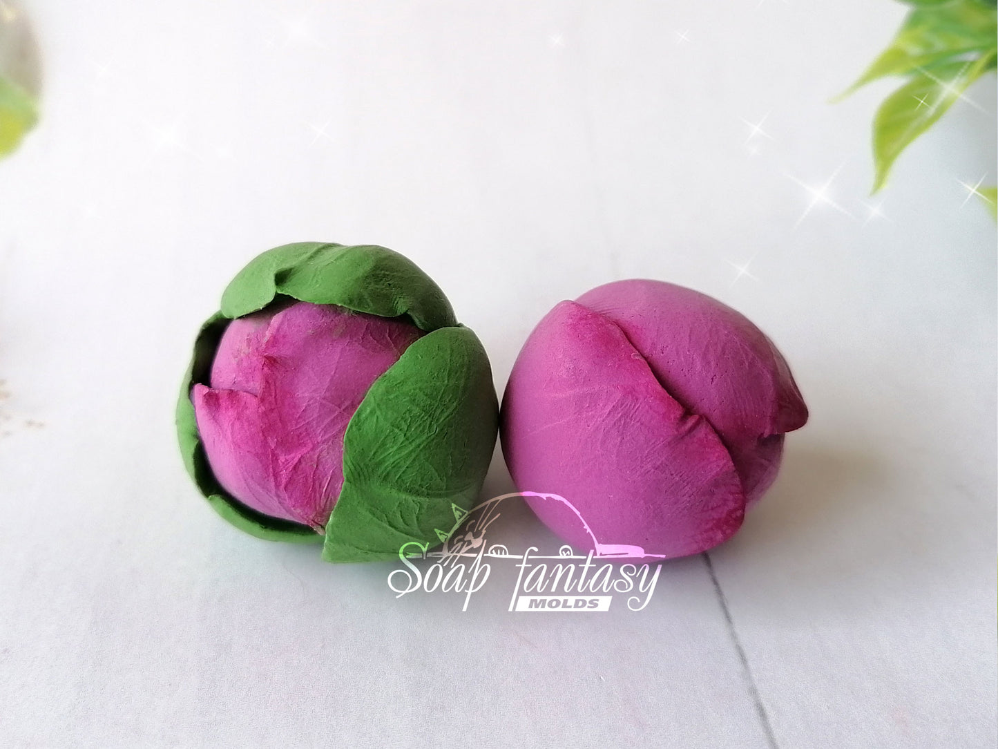 Luxurious peony buds flower silicone mold for soap making