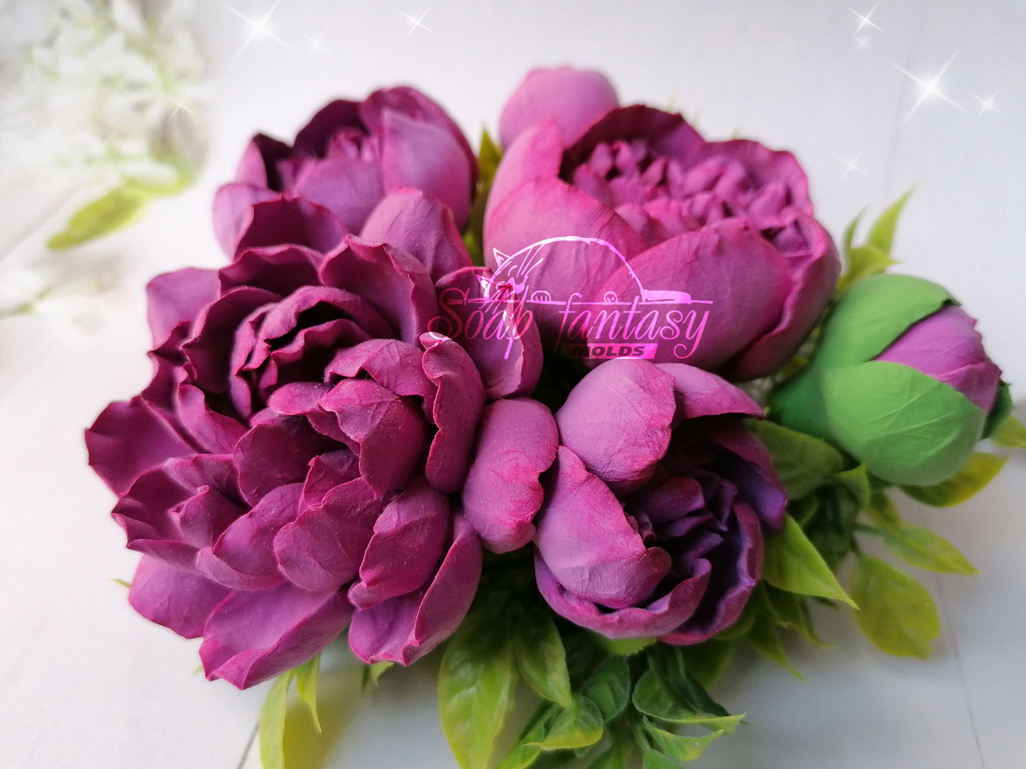 Luxurious peony Big flower silicone mold for soap making