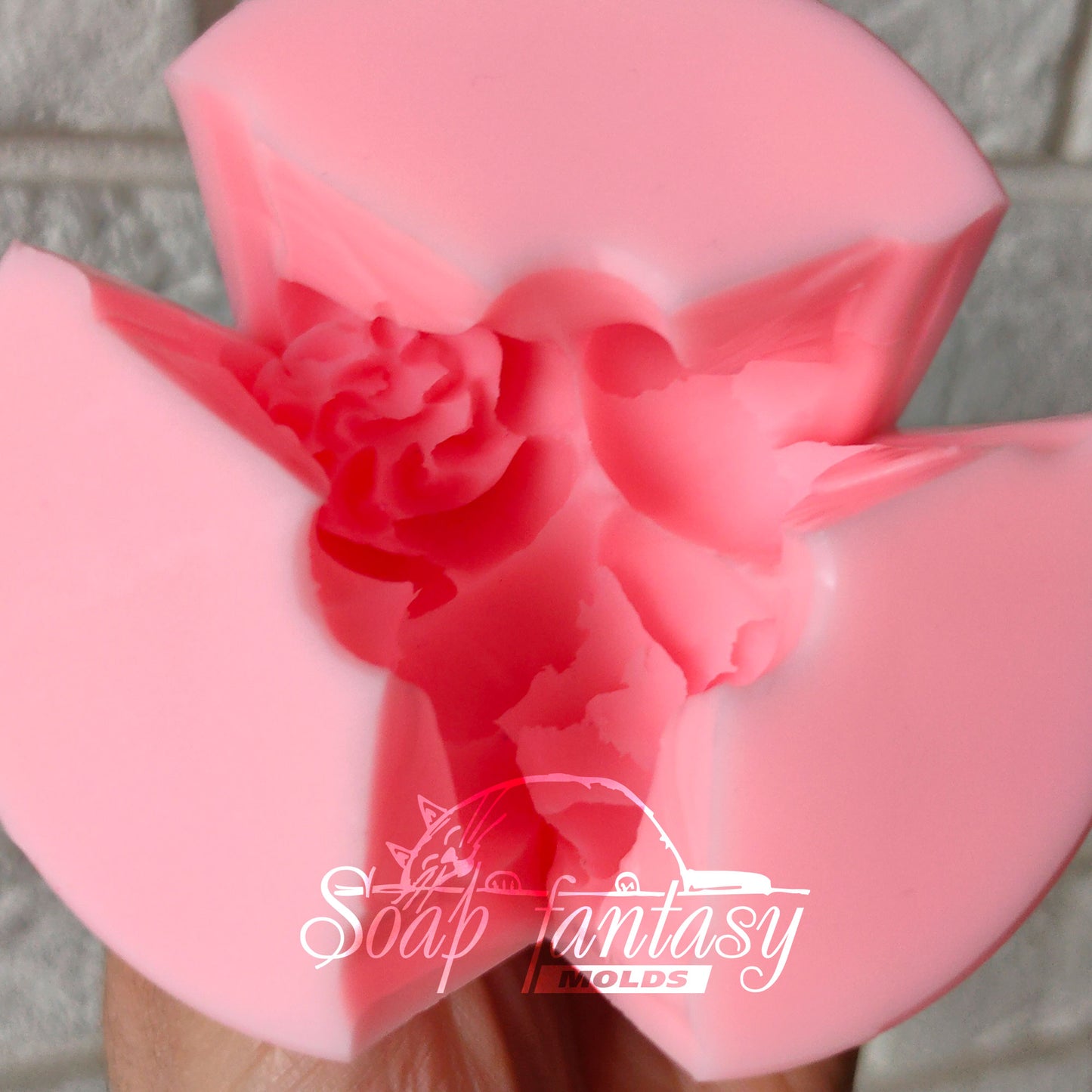 Luxurious peony triplet silicone mold for soap making