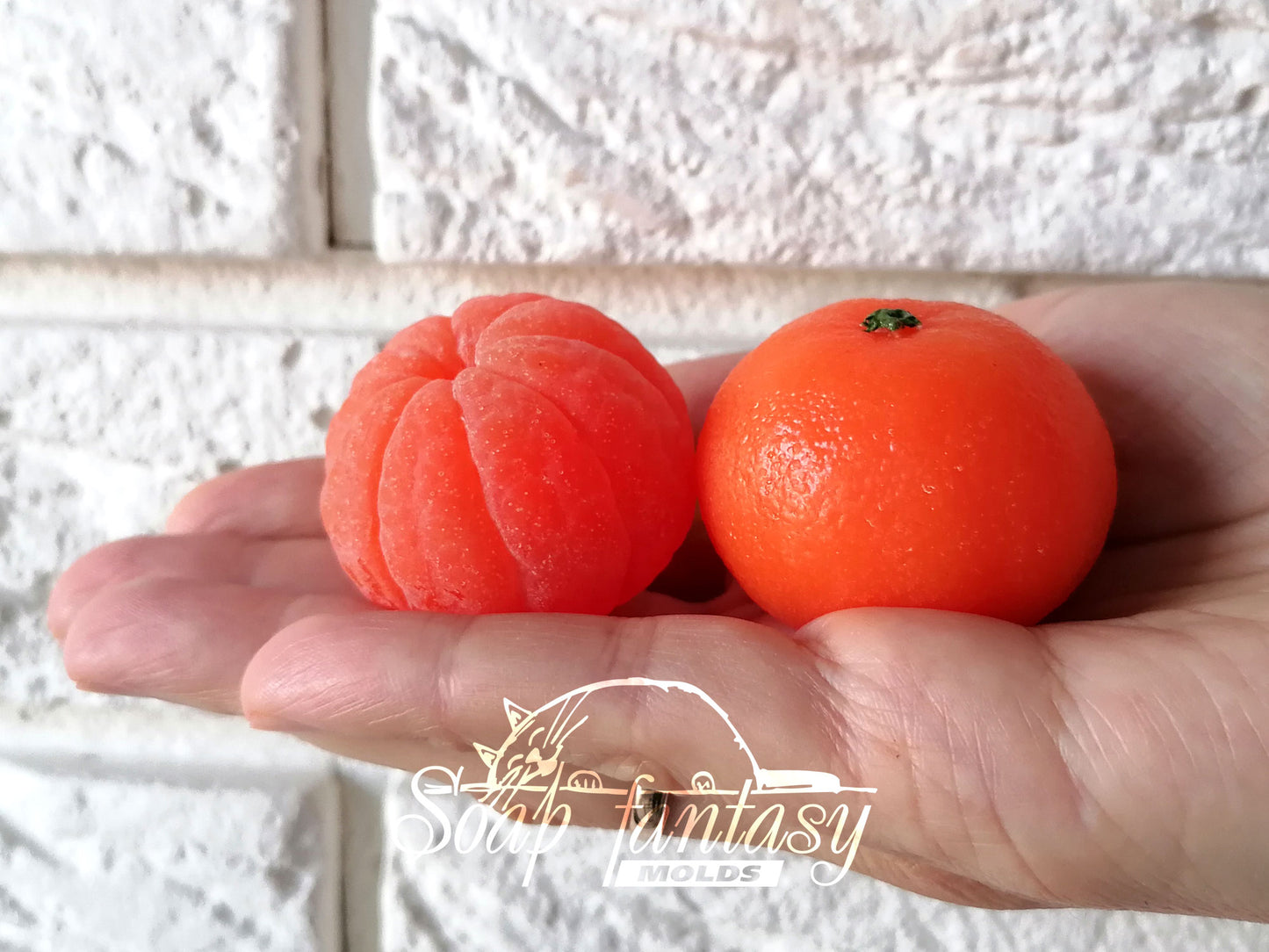 Mini tangerine (peeled) silicone mold for soap making