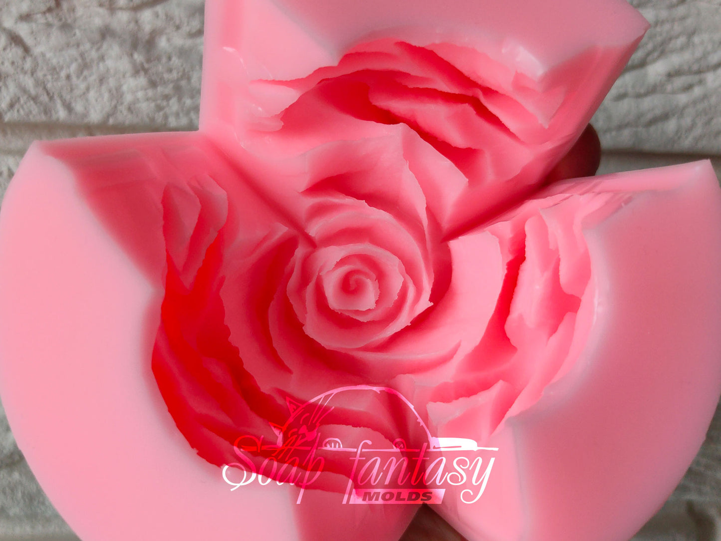 Big rose "Orange Queen" flower silicone mold (mould) for soap making and candle making