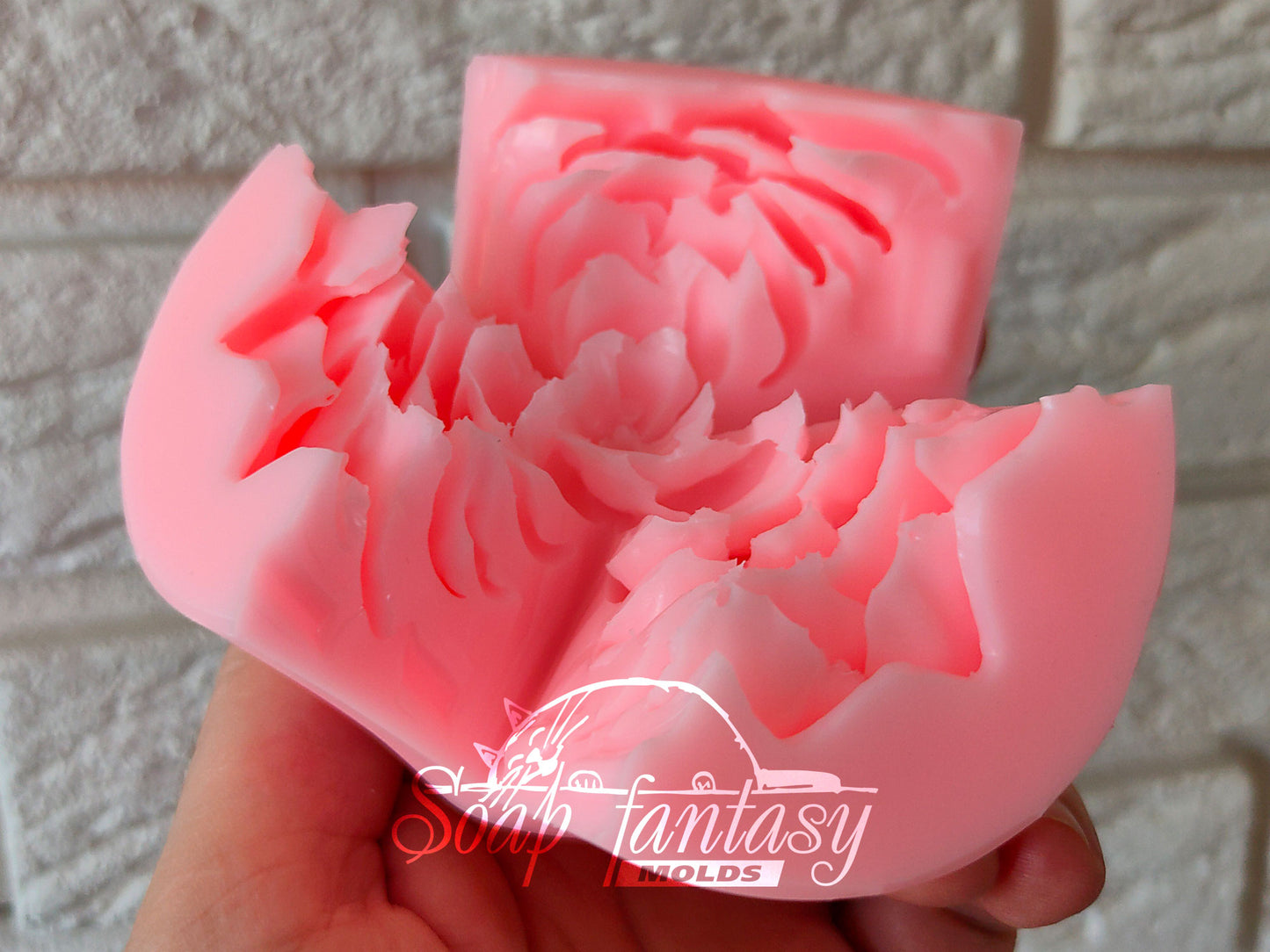 Peony flower silicone mold for soap making