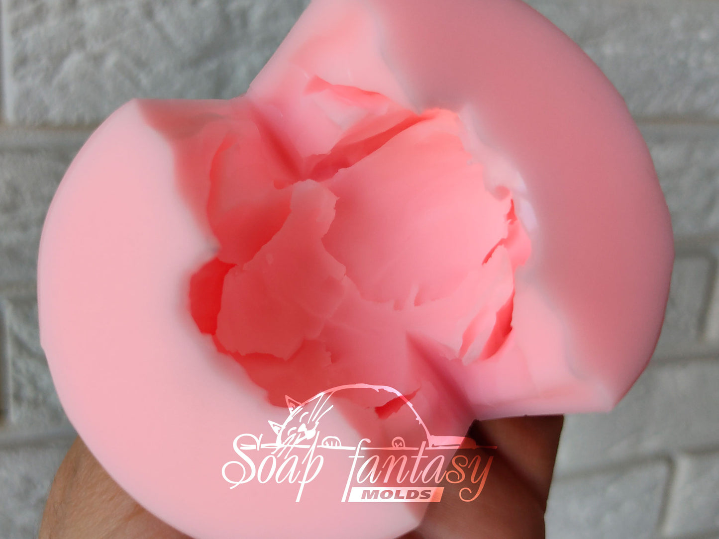 Peony "Pink charme" buds flower silicone mold for soap making