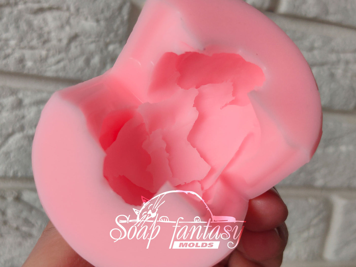 Peony "Pink charme" buds flower silicone mold for soap making