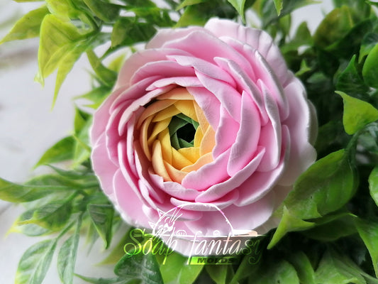 Ranunculus "Pink princess" Silicone Soap Mold - for soap making, Craft & Hobby