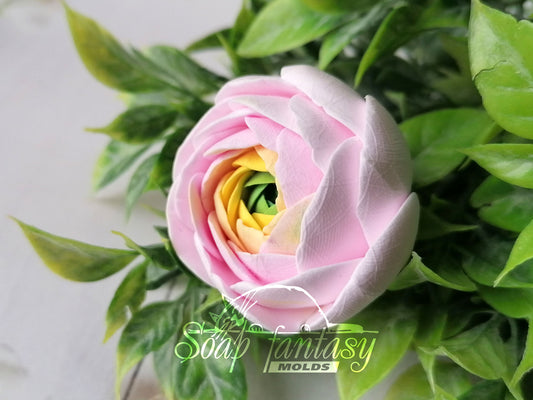 Ranunculus bud "Pink princess" Silicone Soap Mold - for soap making, Craft & Hobby