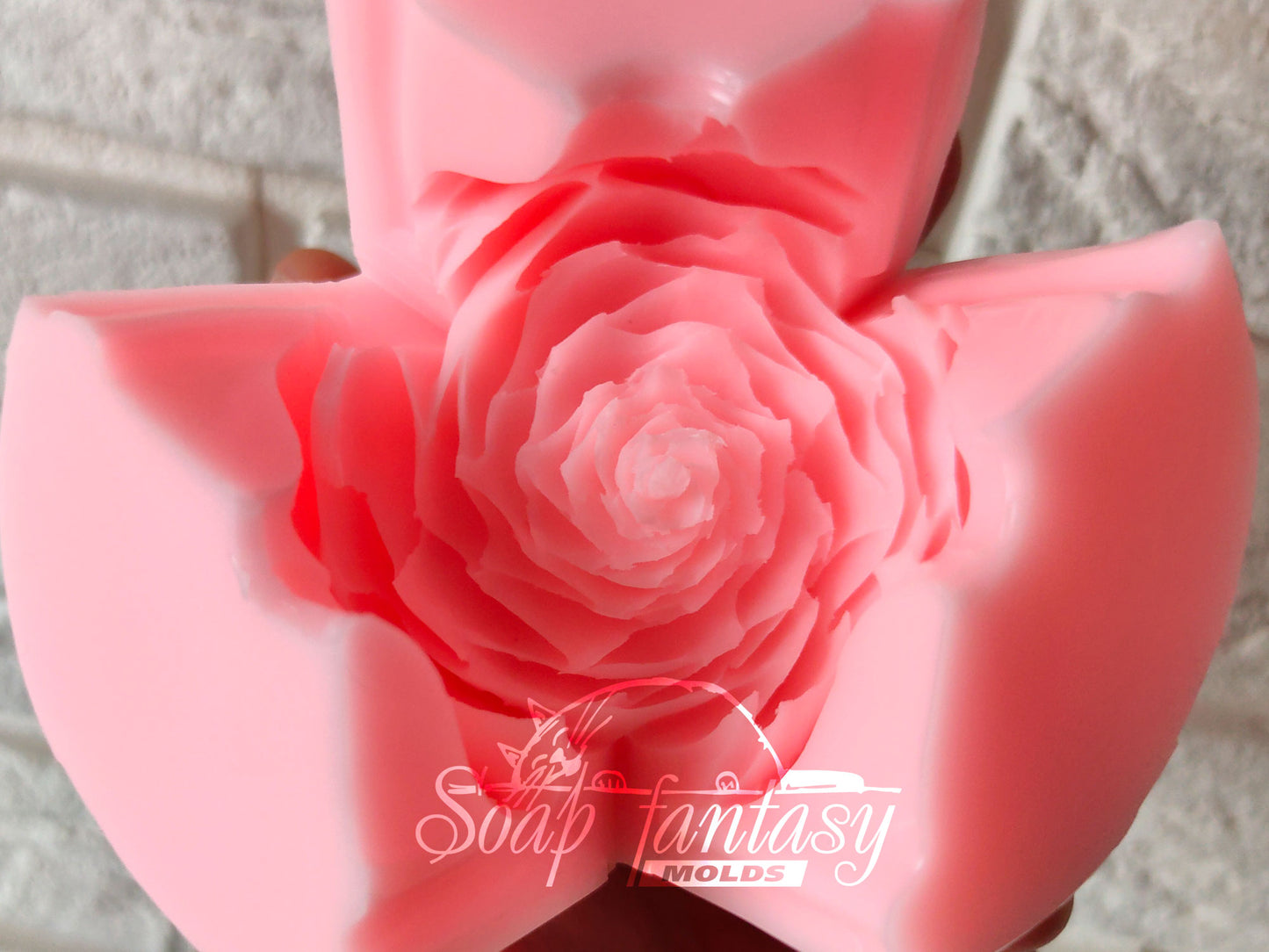 Ranunculus "Pink princess" flower silicone mold for soap making