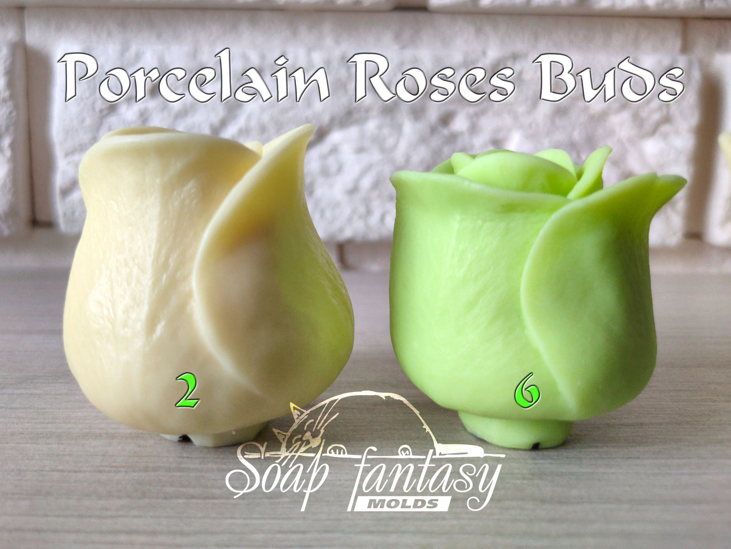 Porcelain rose #6 silicone mold for soap making
